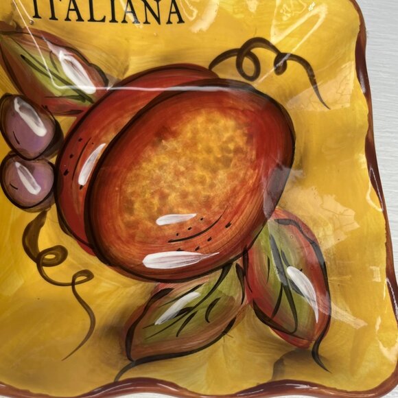 J&S Imports Classic Cucina Italiana Ceramic 2 Section Appetizer Serving Dish - Picture 6 of 6